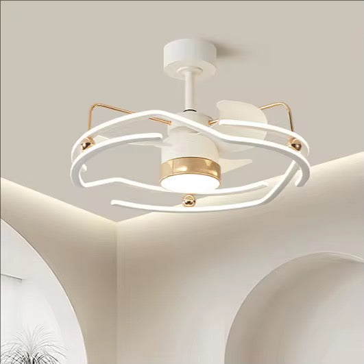 مروحة سقف LED عصرية بتصميم فني فاخر - 63 سم