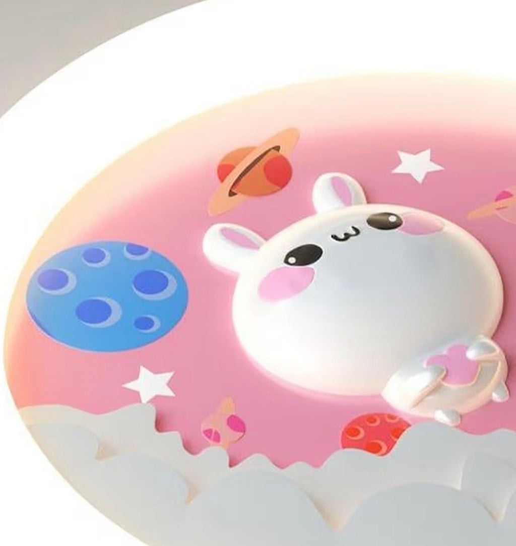 ثريا سقف LED للأطفال بتصميم سحابة وردية – نجفة مودرن أكريليك لغرف البنات