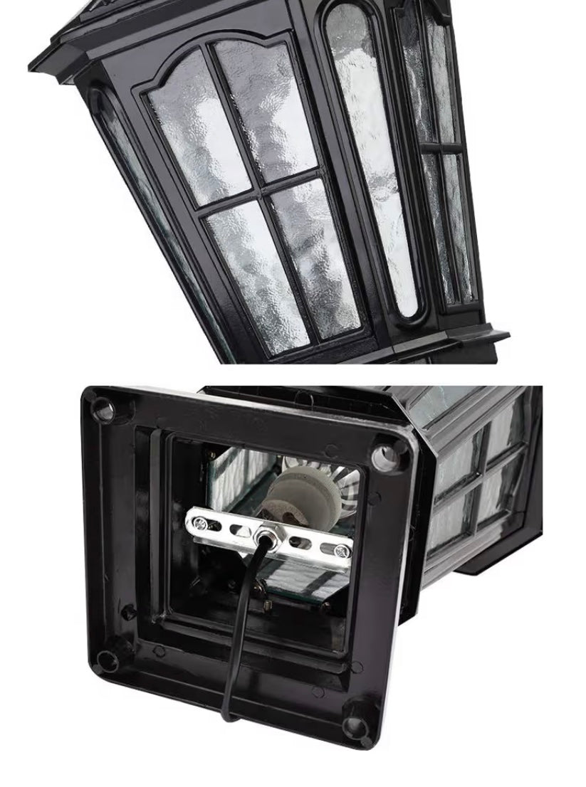 فانوس حدائق كلاسيكي – أسود مربّع