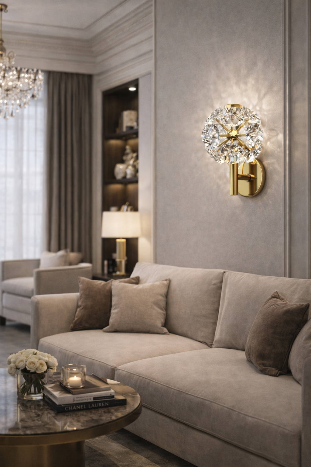 إضاءة جدارية جولدن كريستال سفير