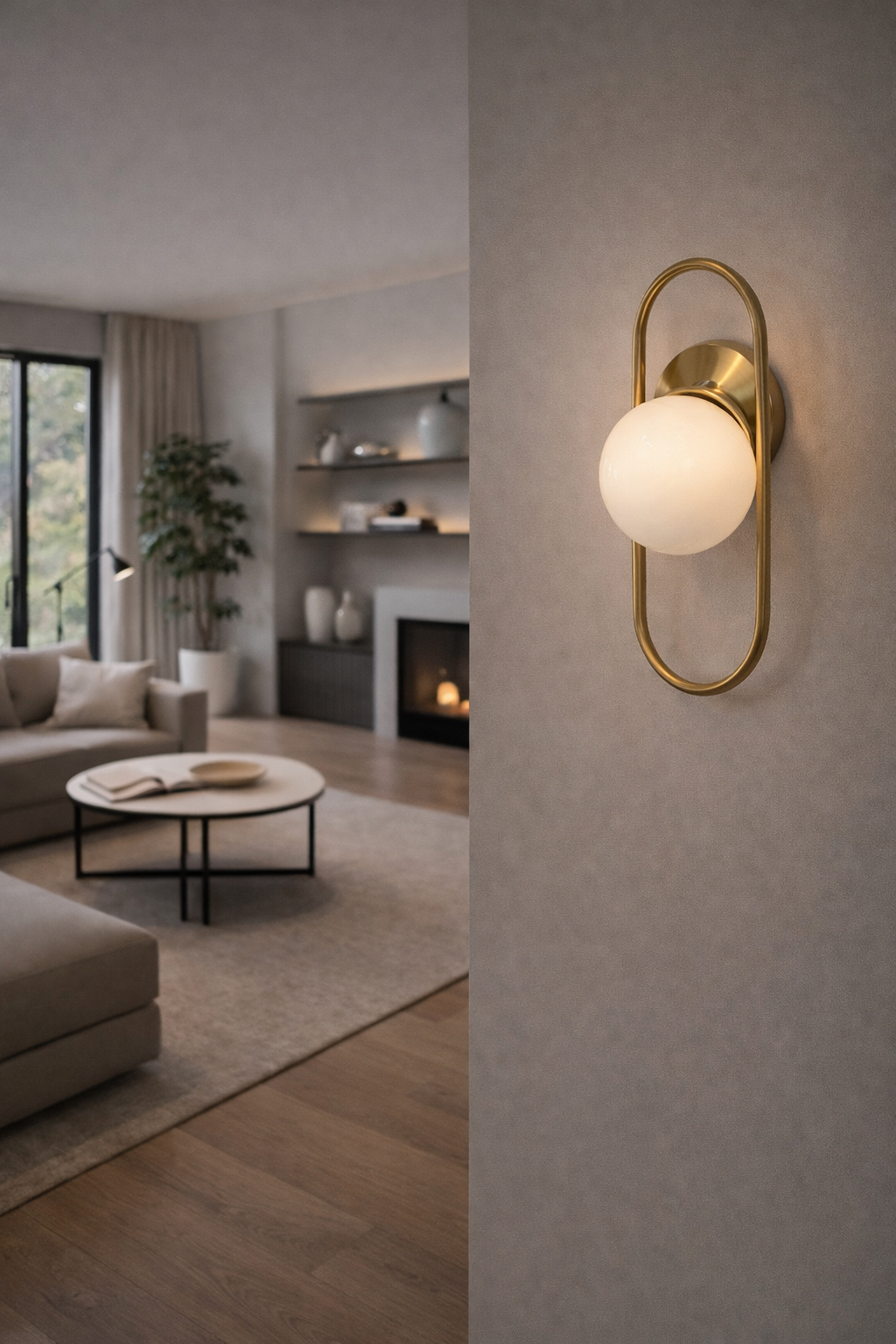 إضاءة جدارية لونا براس جلو